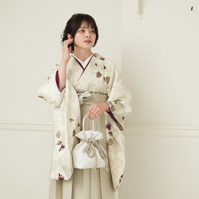 【レンタル】袴 17点セット JAPAN STYLE×中村里砂 袴91-99cm（身長153-170cm） 二尺袖着物 卒業式 大学生 レディース 日本製 （1020696401）