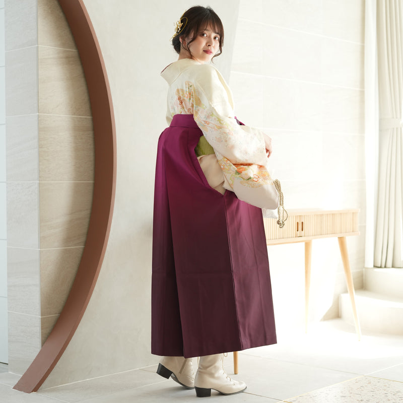 【レンタル】 袴 18点セット 訪問着 袴91cm（身長153-158cm） ブーツ着用時165cmまで適応 正絹着物 卒業式 教員 教職員 先生 フルセット レディース 往復送料無料 （1042600311）