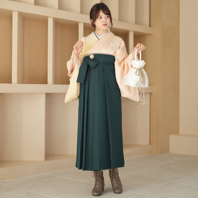 【レンタル】 袴 18点セット 訪問着 袴91cm（身長153-158cm） ブーツ着用時165cmまで適応 正絹着物 卒業式 教員 教職員 先生 フルセット レディース 往復送料無料 （1042601411）