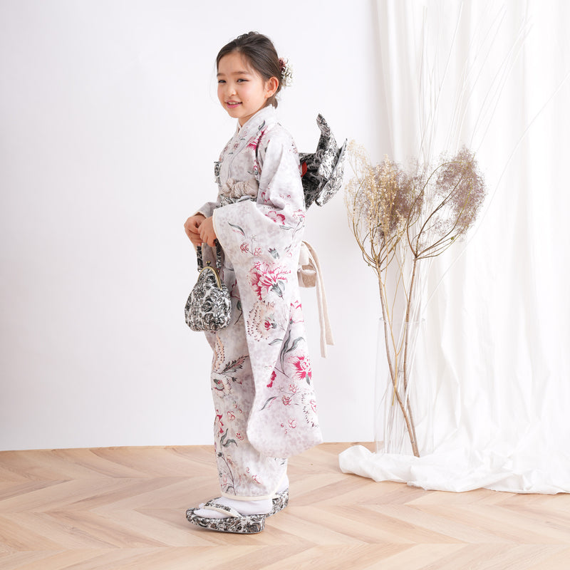 【レンタル】七五三 7歳 女の子 JILLSTUART ジルスチュアート 着物 日本製 作り帯 子供 kids 四つ身 お祝い着 往復送料無料 （1409601900）※2024年10～11月予約空き無し