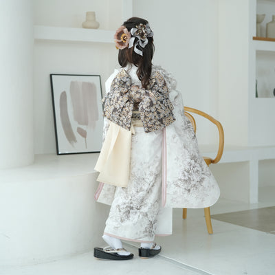 【レンタル】七五三 7歳 女の子 JILLSTUART ジルスチュアート 着物 日本製 作り帯 子供 kids 四つ身 お祝い着 往復送料無料 （1409607300）