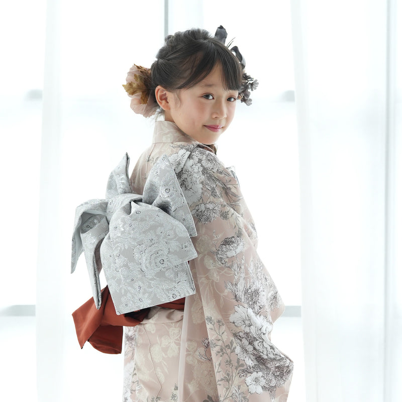 【レンタル】七五三 7歳 女の子 JILLSTUART ジルスチュアート 着物 日本製 作り帯 子供 kids 四つ身 お祝い着 往復送料無料 （1409607400）※2024年10～11月予約空き無し