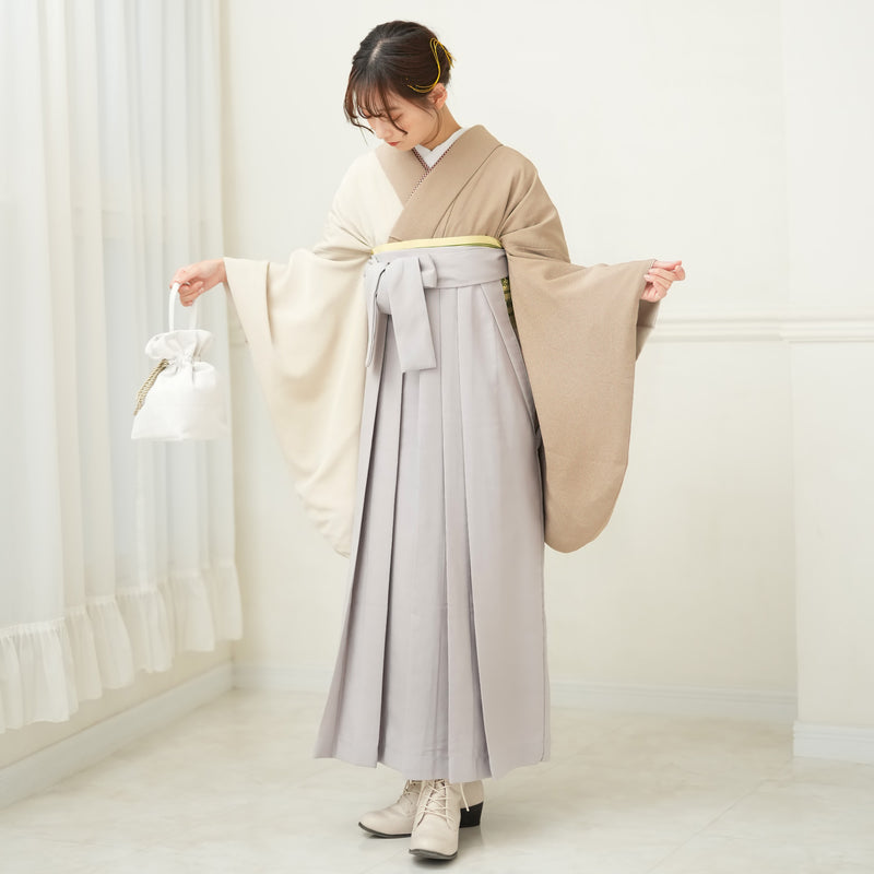 袴 2点セット 2尺袖着物 utatane 卒業式 販売 袴95cm（身長158-163cm）ちりめん 重ね衿縫い付済 モード（5179717311）