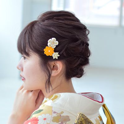 髪飾り ヘアアクセサリー コーム・Uピン3点セット 剣菊＆タッセル （5432603901）