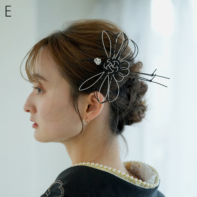 髪飾り ヘアアクセサリー 水引鶴コーム 単品 ジャポニズム 日本製  （5432620801）